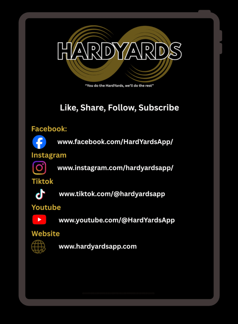 HardYards social card